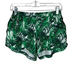 Athleta Athletic Shorts Green Foliage Pockets Active Running Women's XS